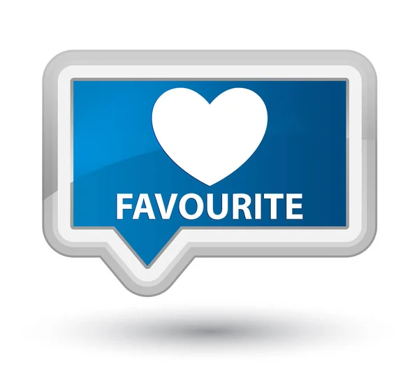 Favourite (heart icon) prime blue banner button — Stock Photo, Image