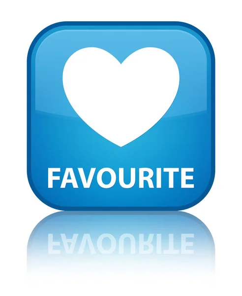 Favourite (heart icon) special cyan blue square button — Stock Photo, Image
