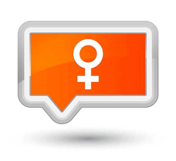Kadın işareti simgesi turuncu banner buton asal — Stok fotoğraf
