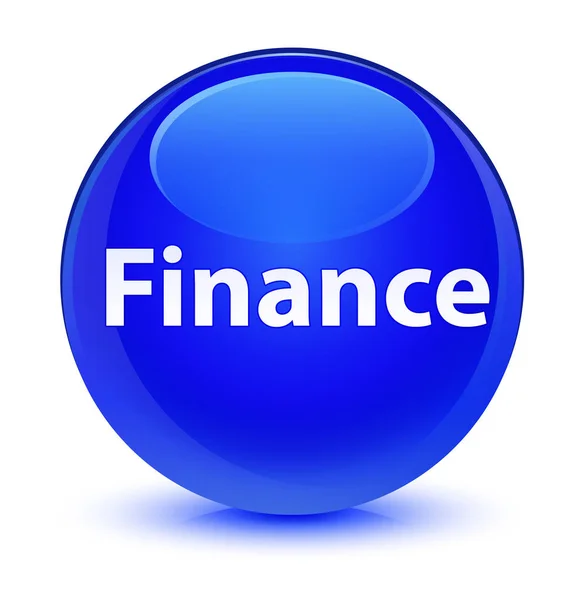Finanzen glasig blauer runder Knopf — Stockfoto