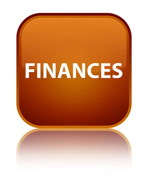 Financiën speciale bruin vierkante knop — Stockfoto