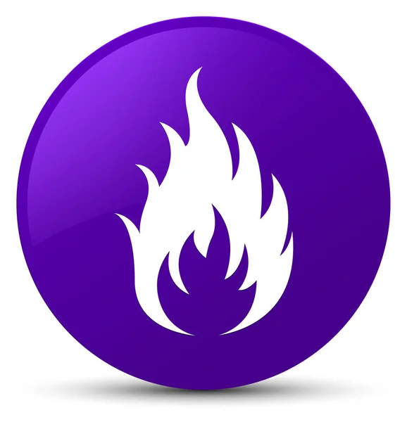 Icône de feu bouton rond violet — Photo