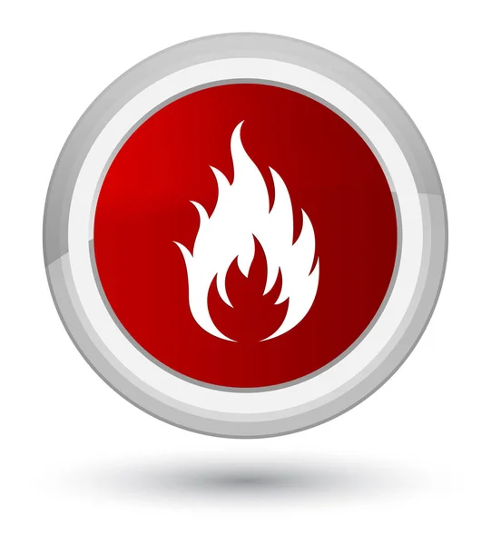 Icona di fuoco primo pulsante rotondo rosso — Foto Stock
