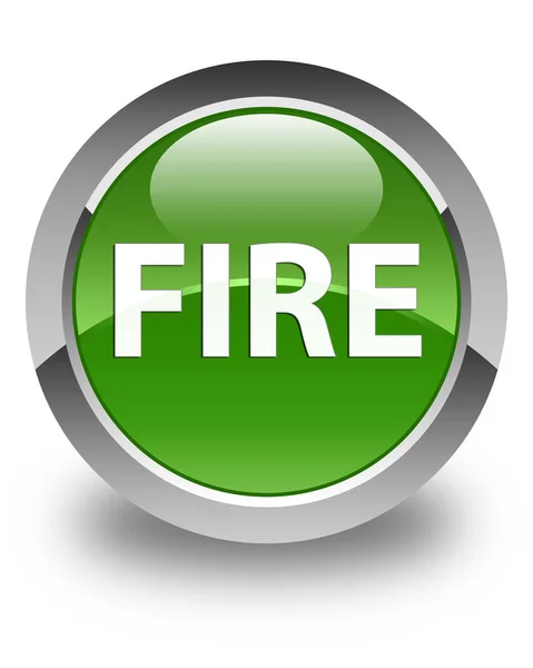 Požární lesklé měkké zelené kulaté tlačítko — Stock fotografie