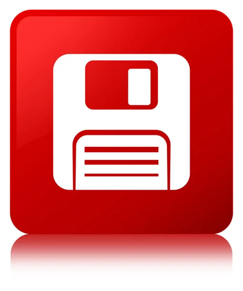 Knoop van de Rode plein van het pictogram van de diskette — Stockfoto