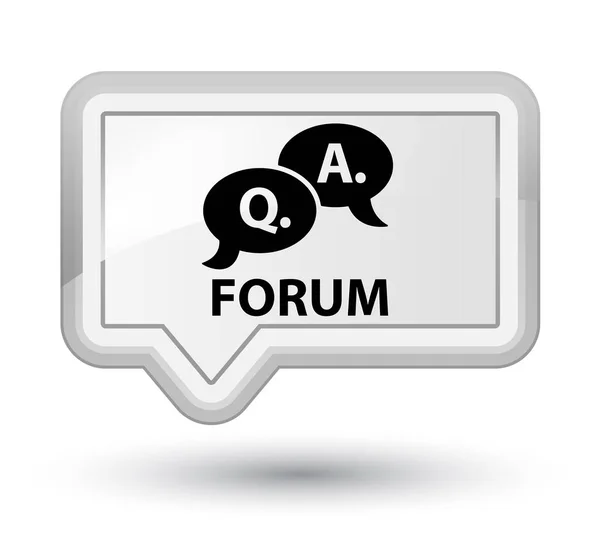 Forum (question answer bubble icon) prime white banner button