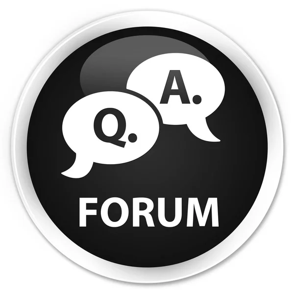 Forum (fråga svar bubbla ikon) premium svart rund knapp — Stockfoto