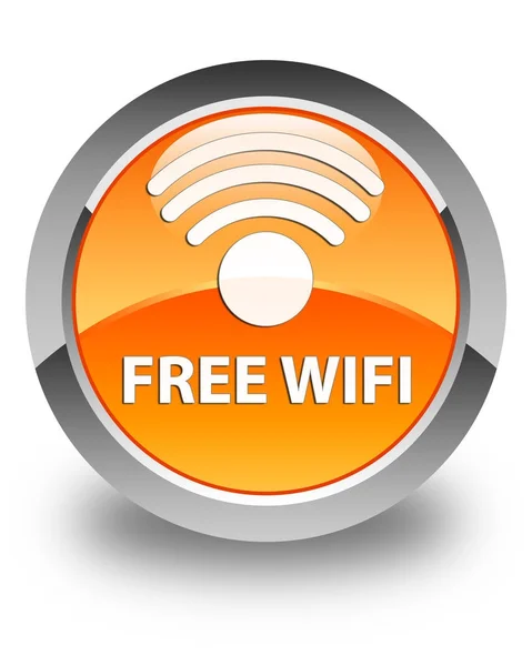 Wifi gratis brillante botón redondo naranja — Foto de Stock