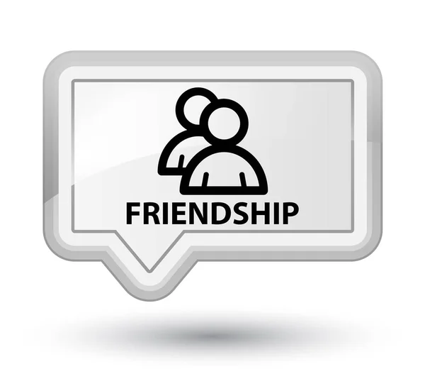 Friendship (group icon) prime white banner button — Stock Photo, Image