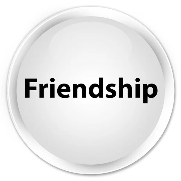 Przyjaźń premium biały okrągły przycisk — Zdjęcie stockowe