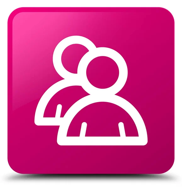 Gruppo icona rosa pulsante quadrato — Foto Stock