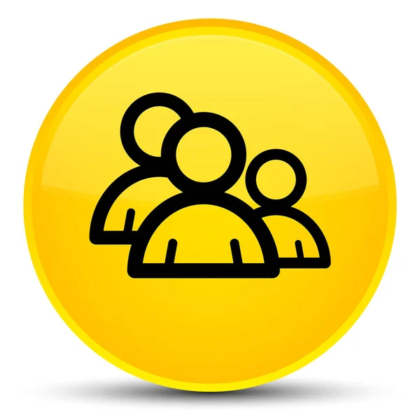 Icono de grupo botón redondo amarillo especial —  Fotos de Stock