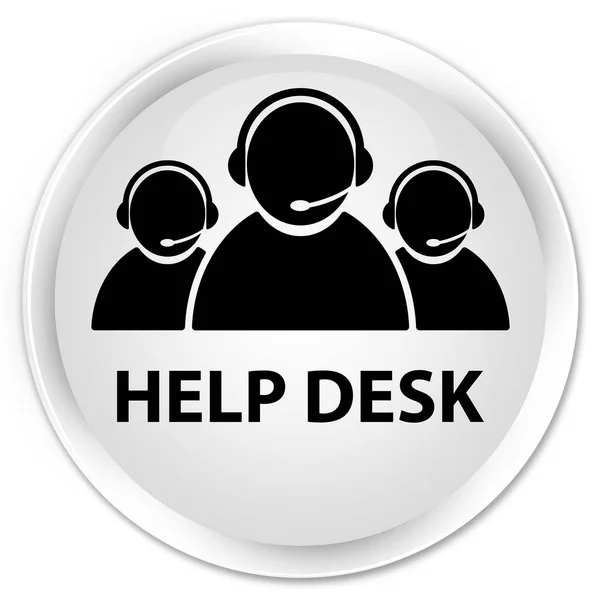Escritorio de ayuda (icono del equipo de atención al cliente) botón redondo blanco premium —  Fotos de Stock