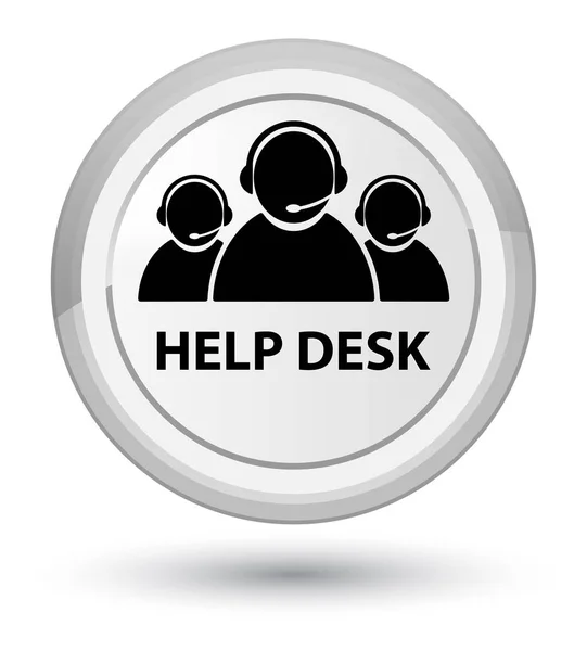 Help desk (customer care team icon) prime white round button — Stock Photo, Image