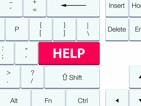 帮助粉红色键盘按钮 — 图库照片