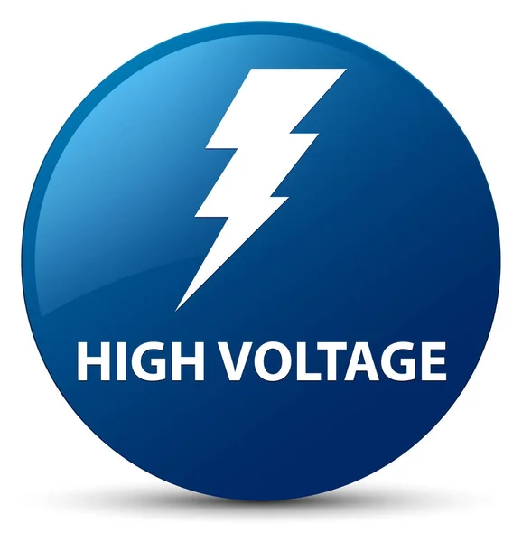 Hoogspanning (elektriciteit pictogram) blauwe ronde knop — Stockfoto