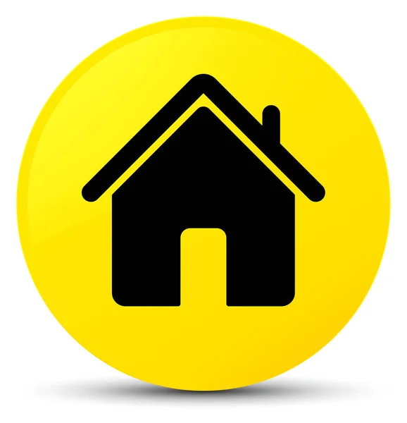 Otthoni ikon sárga kerek gomb — Stock Fotó