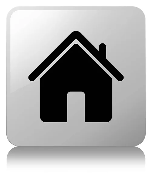 Главная иконка белая квадратная кнопка — стоковое фото