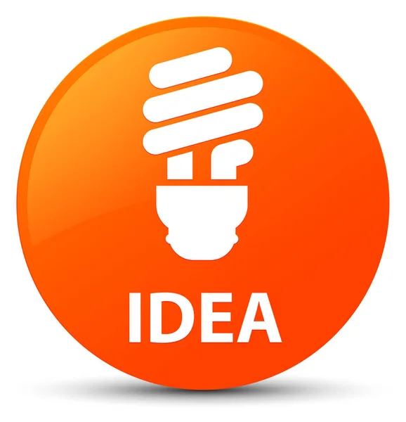 Idea (ikonu žárovky) oranžové kulaté tlačítko — Stock fotografie