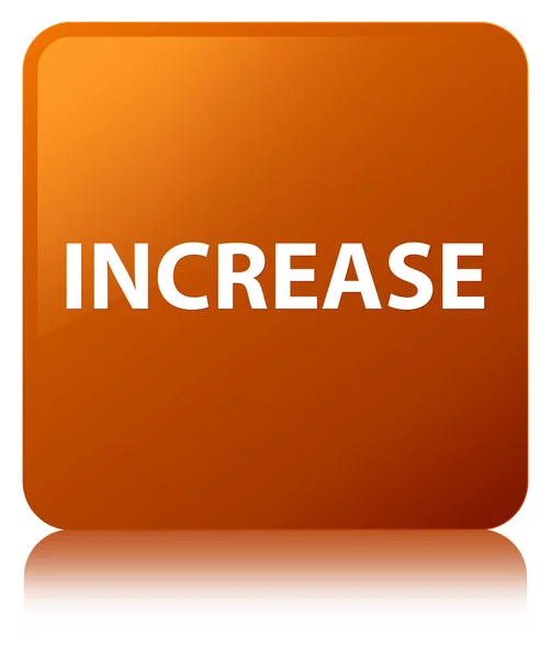 Increase brown square button — Stock Photo, Image