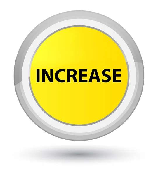 Increase prime yellow round button — Stock Photo, Image