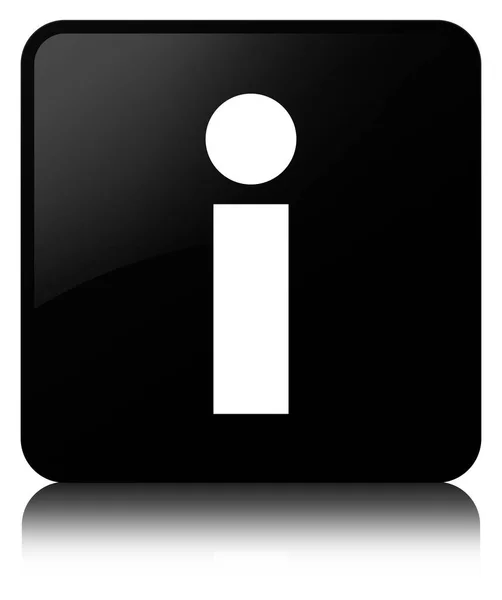 Info icono negro botón cuadrado —  Fotos de Stock