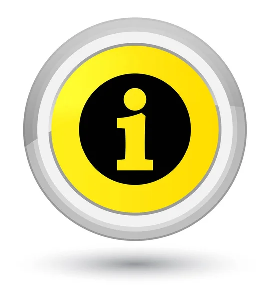 Ícone de informação botão redondo amarelo primo — Fotografia de Stock
