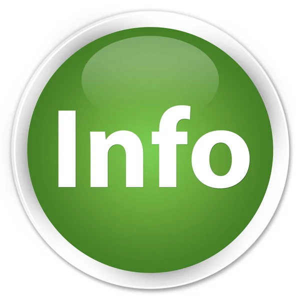 Info prémium puha zöld kerek gomb — Stock Fotó