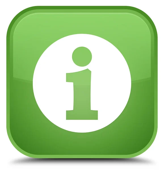 Info speciale zachte groene vierkante knoop van het pictogram — Stockfoto