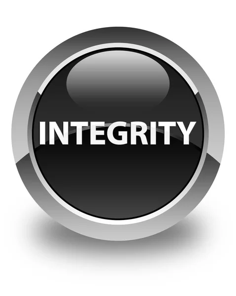 Integrity glossy black round button — Stock Photo, Image