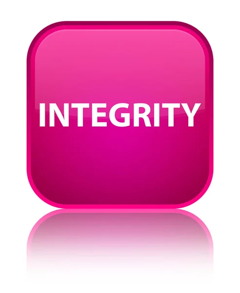 Integrity special pink square button — Stock Photo, Image