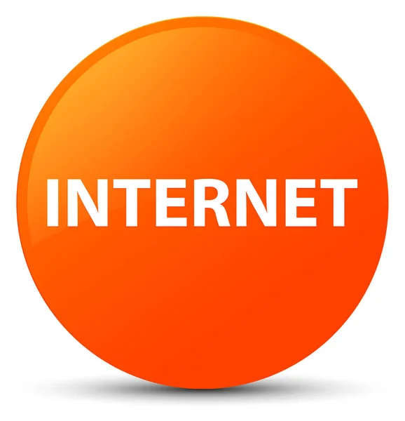 Bouton rond orange Internet — Photo