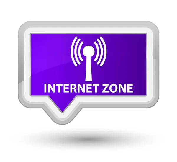 Zone Internet (réseau wlan) bouton de bannière violet premier — Photo