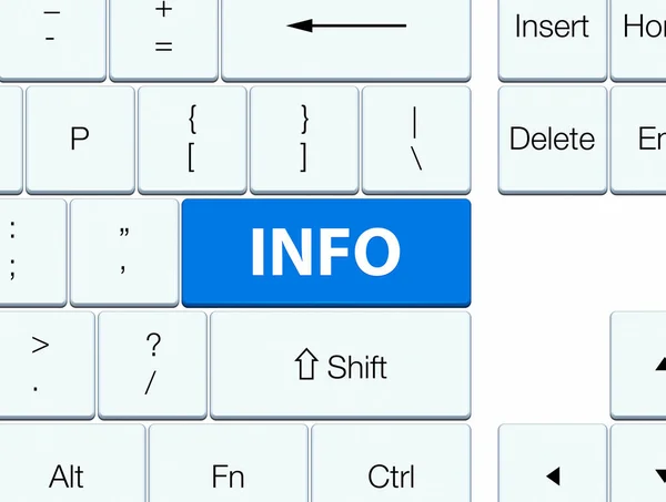 Przycisk niebieski klawiatury info — Zdjęcie stockowe