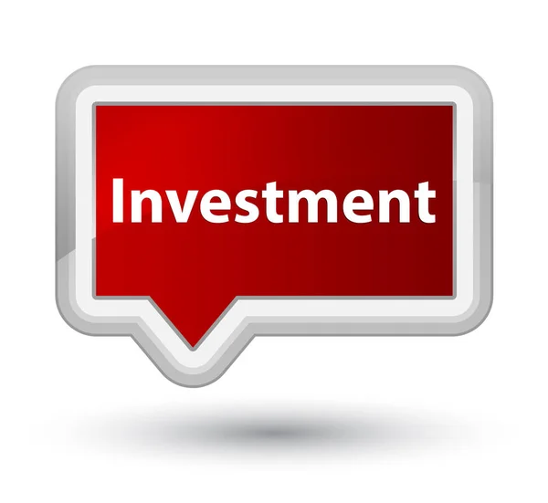 Investimento primo pulsante banner rosso — Foto Stock