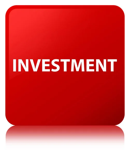 Investimento pulsante quadrato rosso — Foto Stock