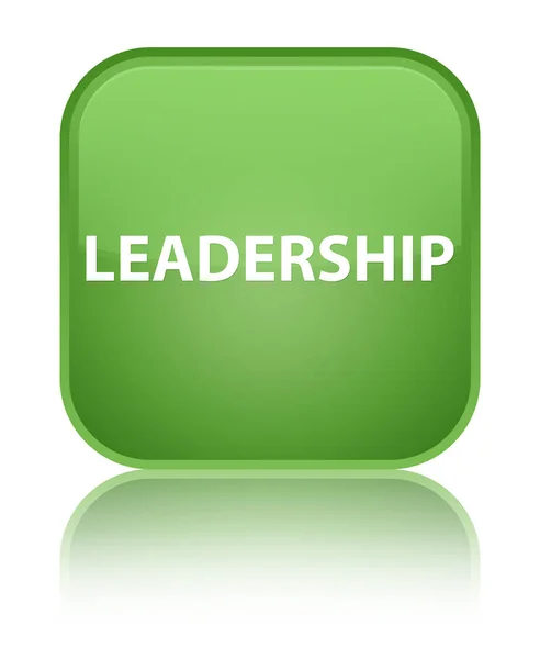 Leadership special soft green square button — Stock Photo, Image