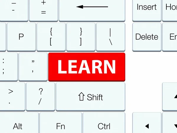 Учить красную клавиатуру — стоковое фото