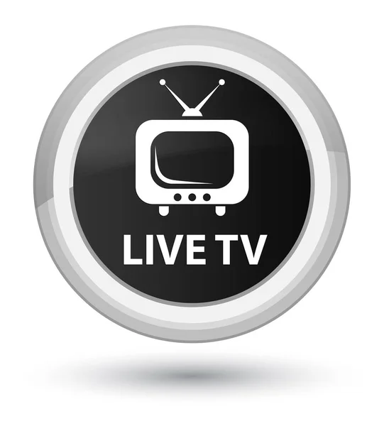 Live tv prime svart rund knapp — Stockfoto