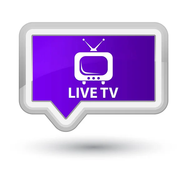 Live tv-knappen för prime lila banner — Stockfoto