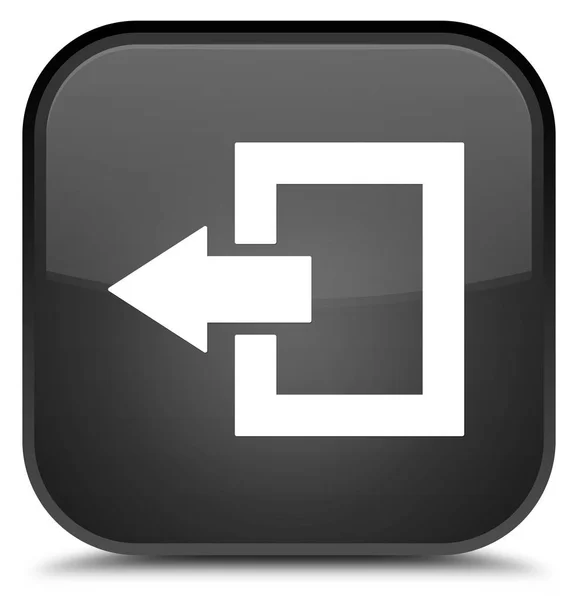 Logout ikonę specjalne czarny kwadratowy przycisk — Zdjęcie stockowe