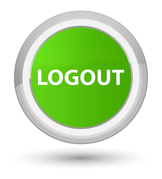 Logout prime soft green round button — Stock Photo, Image