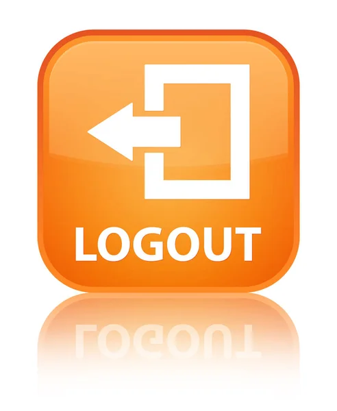 Logout special orange square button — Stock Photo, Image