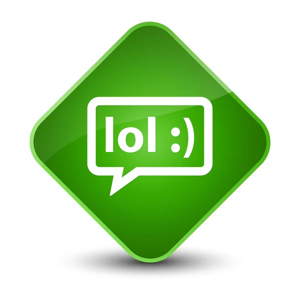 LOL bubble icon elegant green diamond button — Stock Photo, Image