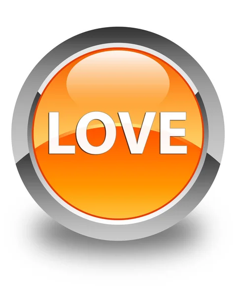 Aşk parlak turuncu yuvarlak düğme — Stok fotoğraf