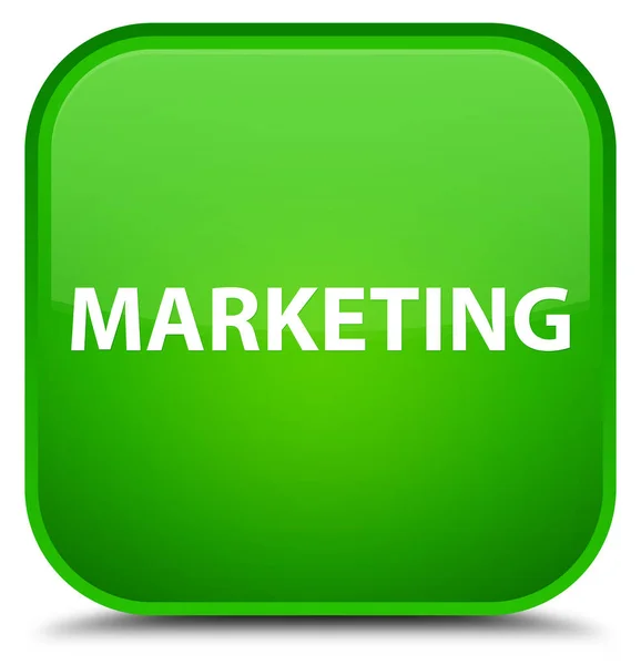 Marketing bouton carré vert spécial — Photo