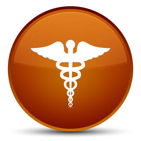 Медична іконка спеціальна коричнева кругла кнопка — стокове фото