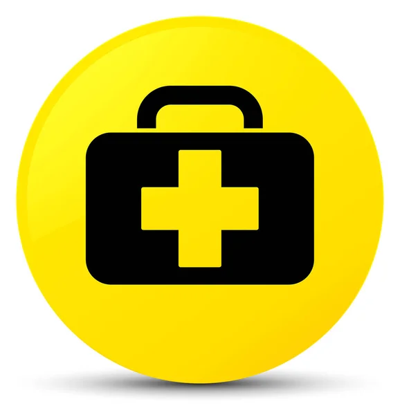 Orvosi táska ikonra sárga kerek gomb — Stock Fotó