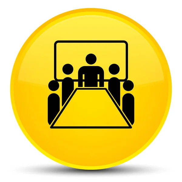 Meeting room icon special yellow round button