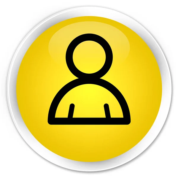 Icône membre bouton rond jaune premium — Photo